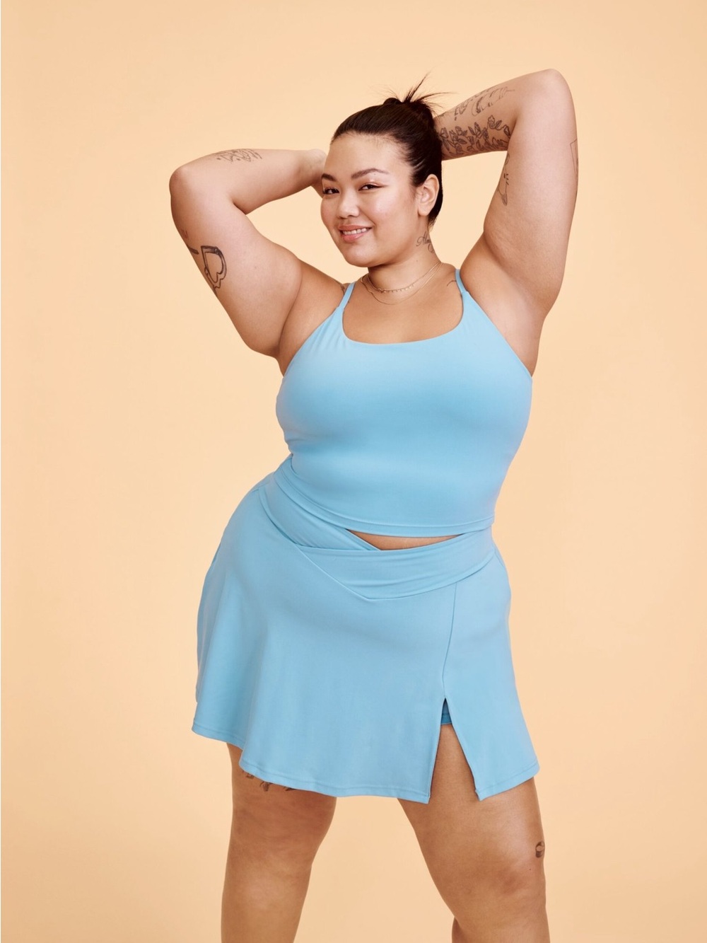 Blogilates Blue Strappy Sports Bra Tank Size 1X